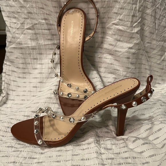 Adrienne Vittadini Glow-2 Strappy Crystal Sandal Heels in Cognac - Picture 5 of 8
